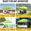 imageCROWN SHADES 10x10 Pop Up Canopy  Beach Tent with One Push Setup  Easy Outdoor Sun Shade Shelter for Events Parties  Gazebo with STONGo Cover Bag Silver Coated TopLight GrayGreen