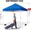imageCROWN SHADES 10x10 Pop Up Canopy  Beach Tent with One Push Setup  Easy Outdoor Sun Shade Shelter for Events Parties  Gazebo with STONGo Cover Bag Silver Coated TopLight GrayBlue