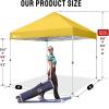 imageCROWN SHADES 10x10 Pop Up Canopy  Beach Tent with One Push Setup  Easy Outdoor Sun Shade Shelter for Events Parties  Gazebo with STONGo Cover Bag Silver Coated TopLight GrayYellow