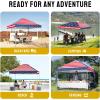 imageCROWN SHADES 10x10 Pop Up Canopy  Beach Tent with One Push Setup  Easy Outdoor Sun Shade Shelter for Events Parties  Gazebo with STONGo Cover Bag Silver Coated TopLight GrayAmerican Flag