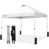 imageCROWN SHADES 10x10 Pop Up Canopy  Beach Tent with One Push Setup  Easy Outdoor Sun Shade Shelter for Events Parties  Gazebo with STONGo Cover Bag Silver Coated TopLight GrayGrid White