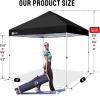 imageCROWN SHADES 10x10 Pop Up Canopy  Beach Tent with One Push Setup  Easy Outdoor Sun Shade Shelter for Events Parties  Gazebo with STONGo Cover Bag Silver Coated TopLight GrayBlack
