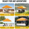 imageCROWN SHADES 10x10 Pop Up Canopy  Beach Tent with One Push Setup  Easy Outdoor Sun Shade Shelter for Events Parties  Gazebo with STONGo Cover Bag Silver Coated TopLight GrayOrange