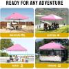 imageCROWN SHADES 10x10 Pop Up Canopy  Beach Tent with One Push Setup  Easy Outdoor Sun Shade Shelter for Events Parties  Gazebo with STONGo Cover Bag Silver Coated TopLight GrayPink