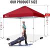 imageCROWN SHADES 10x10 Pop Up Canopy  Beach Tent with One Push Setup  Easy Outdoor Sun Shade Shelter for Events Parties  Gazebo with STONGo Cover Bag Silver Coated TopLight GrayRed