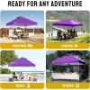 imageCROWN SHADES 10x10 Pop Up Canopy  Beach Tent with One Push Setup  Easy Outdoor Sun Shade Shelter for Events Parties  Gazebo with STONGo Cover Bag Silver Coated TopLight GrayPurple